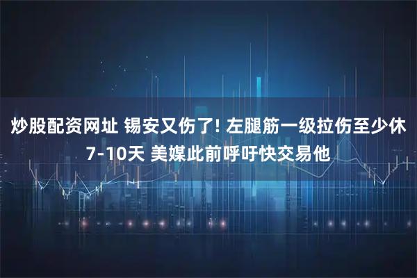炒股配资网址 锡安又伤了! 左腿筋一级拉伤至少休7-10天 美媒此前呼吁快交易他